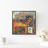 Mah Jongg Oranje Table Vierkante Klok (Huis)