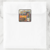 Mah Jongg Oranje Table Vierkante Sticker (Tas)