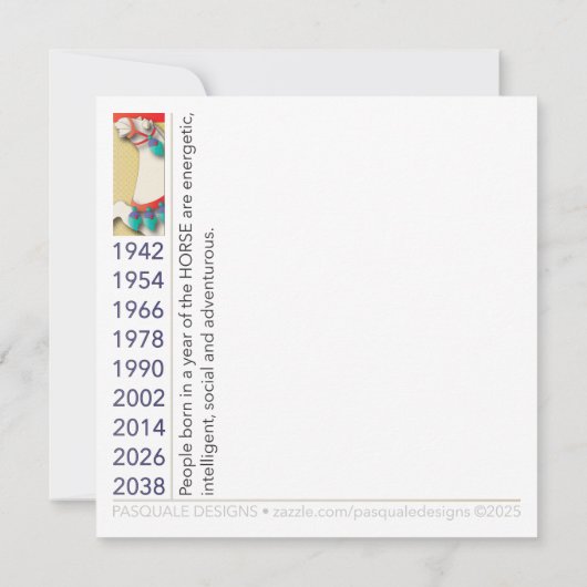 Mah Jongg Paard Plat Kaart (Achterkant)