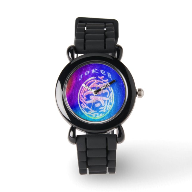 Mah Jongg Paarse Joker horloge (Voorkant)