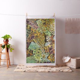 Mah Jongg Paper Collage Fabric Stof