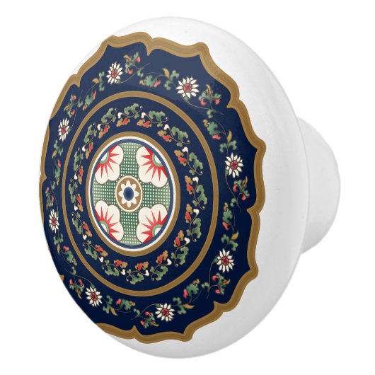 Mah Jongg Pattern Keramische Knop (Rechts)