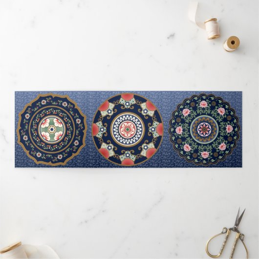 Mah Jongg Patterns Trifold Kaart (Buitenkant)