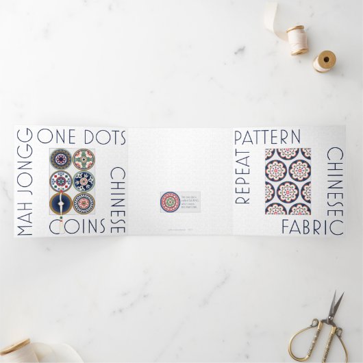 Mah Jongg Patterns Trifold Kaart (Binnen)