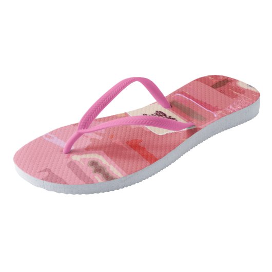 Mah Jongg Pink Tiles Teenslippers (Schuin)