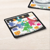 Mah Jongg Polka-Dots Coasters Kartonnen Onderzetters (Schuin)