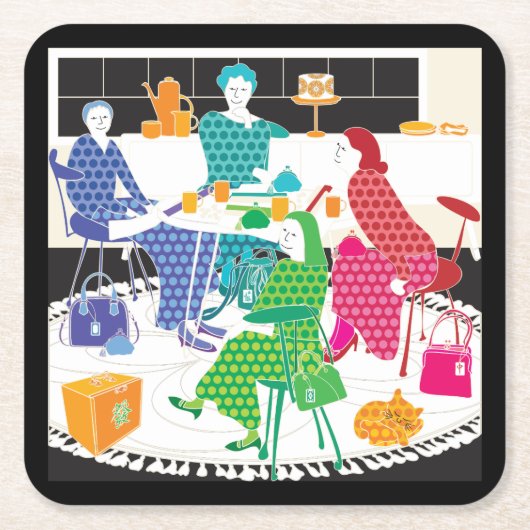 Mah Jongg Polka-Dots Coasters Kartonnen Onderzetters (Voorkant)