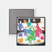 Mah Jongg Polka-Dots Magnet (Voorkant / Achterkant)