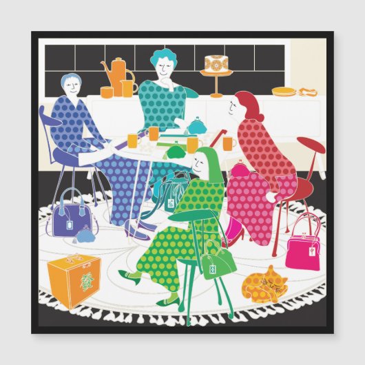 Mah Jongg Polka-Dots Magnet Card (Voorkant)