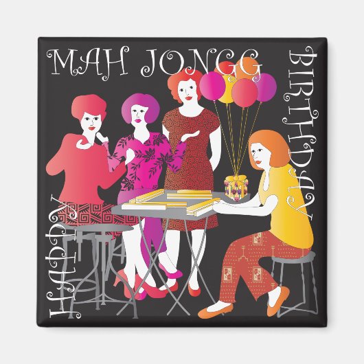 Mah Jongg Present Birthday Magnet (Voorkant)