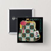 Mah Jongg Purse Vakantie Button (Voorkant /achterkant)