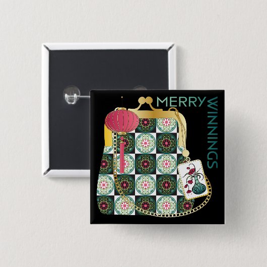 Mah Jongg Purse Vakantie Button (Voorkant /achterkant)