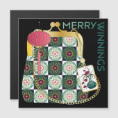 Mah Jongg Purse Vakantie Magnet Kaart (Voorkant / Achterkant)