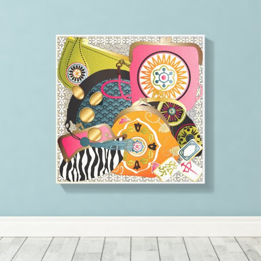 Mah Jongg Purses Canvas Afdruk (Insitu (Houten vloer))
