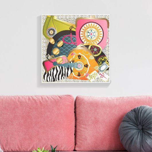 Mah Jongg Purses Canvas Afdruk (Insitu (Woonkamer))