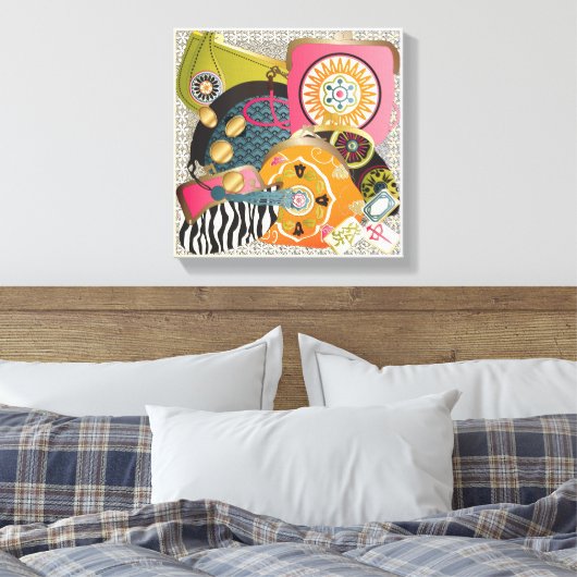 Mah Jongg Purses Canvas Afdruk (Insitu (Slaapkamer))