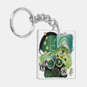 Mah Jongg Purses Green/Red Sleutelhanger (Voorkant Links)