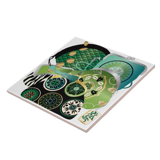 Mah Jongg Purses Green Tile Tegeltje (Zijkant)