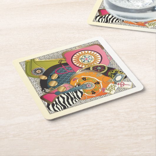 Mah Jongg Purses Kartonnen Onderzetters (Schuin)