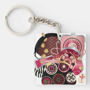 Mah Jongg Purses Red/Blue Sleutelhanger