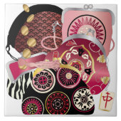 Mah Jongg Purses Red Tile Tegeltje (Voorkant)