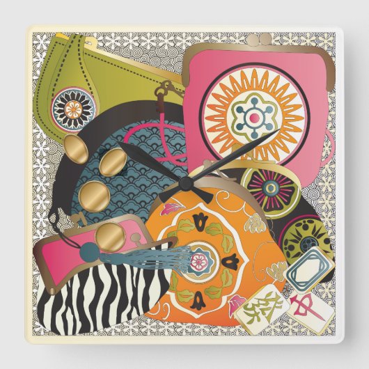 Mah Jongg Purses Vierkante Klok (Voorkant)