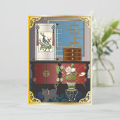 Mah Jongg Red Cabinet Flat Kaart (Staand voorkant)