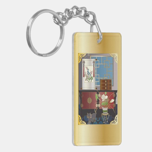 Mah Jongg Red Cabinet Sleutelhanger (Voorkant Links)