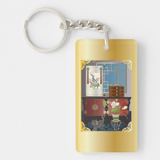 Mah Jongg Red Cabinet Sleutelhanger (Voorkant)