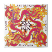 Mah Jongg Red Dragon Tile Tegeltje (Voorkant)