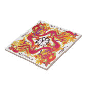 Mah Jongg Red Dragon Tile Tegeltje (Zijkant)