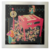 Mah Jongg Red Table Tegeltje (Voorkant)