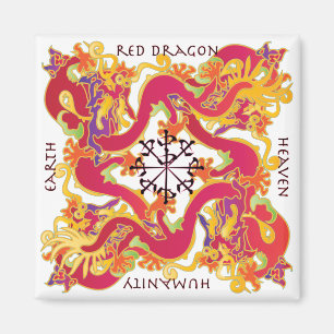 Mah Jongg Rode Dragon Magnet