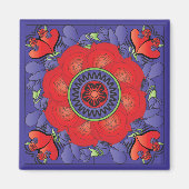 Mah Jongg Rozen magneet (Voorkant)