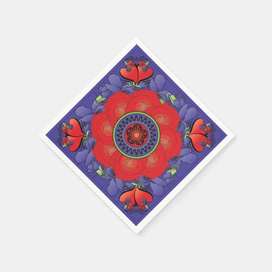 Mah Jongg Rozen servetten (Hoek)