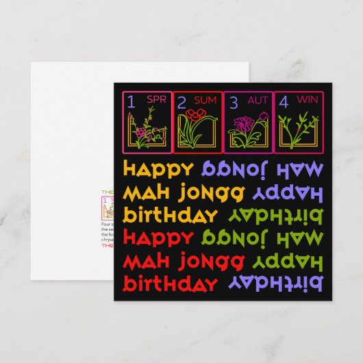 Mah Jongg Seasons Birthday (Voorkant / Achterkant)