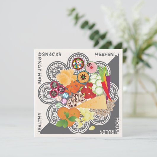 Mah Jongg Snacks Flat Kaart (Staand voorkant)