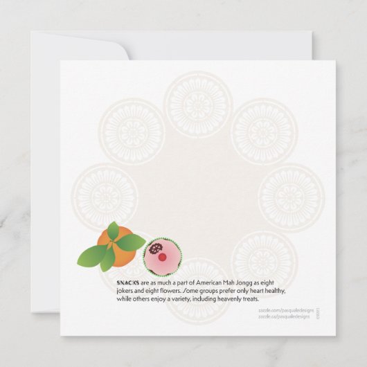 Mah Jongg Snacks Flat Kaart (Achterkant)