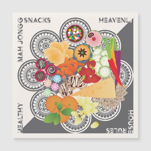 Mah Jongg Snacks Magnet Kaart Magnetische Uitnodiging (Voorkant)