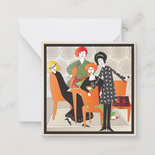 Mah Jongg Spel Kleine Platte Kaart Notitiekaartje (Voorkant)