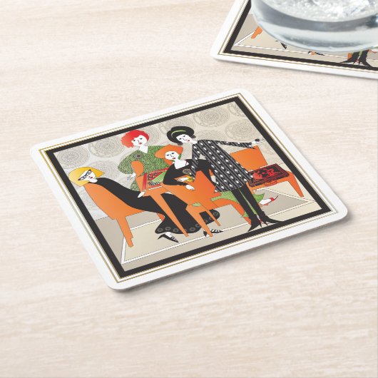 Mah Jongg spel Onderzetters (Schuin)