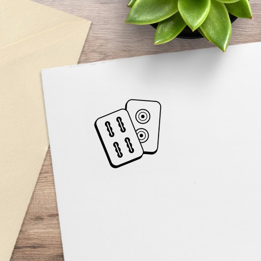 Mah-Jongg spel Tegels 1x1 Rubberstempel