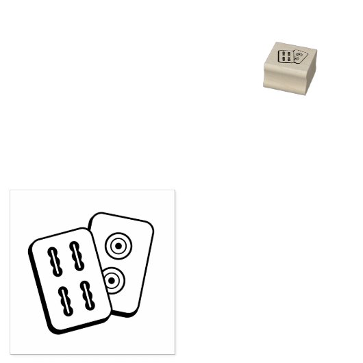 Mah-Jongg spel Tegels 1x1 Rubberstempel (Gestempeld)