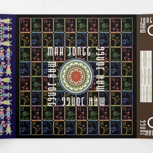 Mah Jongg Squares Trifold Card Drieluik Kaart (Binnenkant midden)