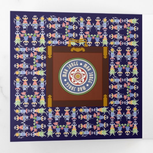 Mah Jongg Squares Trifold Card Drieluik Kaart (Binnenzijde eerst)