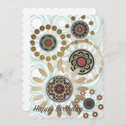 Mah Jongg Starburst Stippen Birthday Flat Kaart (Voorkant / Achterkant)