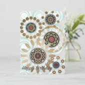 Mah Jongg Starburst Stippen Birthday Flat Kaart (Staand voorkant)