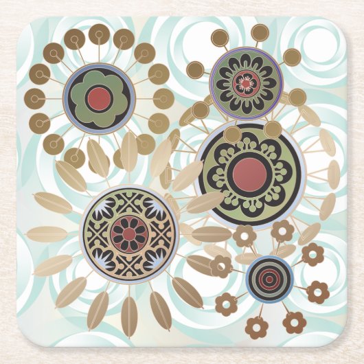 Mah Jongg Starburst Stippen Onderzetter (Voorkant)