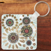 Mah Jongg Starburst Stippen Sleutelhanger (Achterkant)