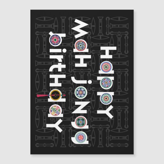 Mah Jongg Stippen Verjaardag (Voorkant)